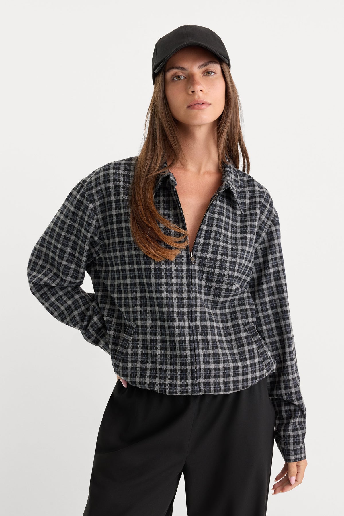 Luxury THE LIGHTWEIGHT BOMBER JACKET CHARCOAL PLAID