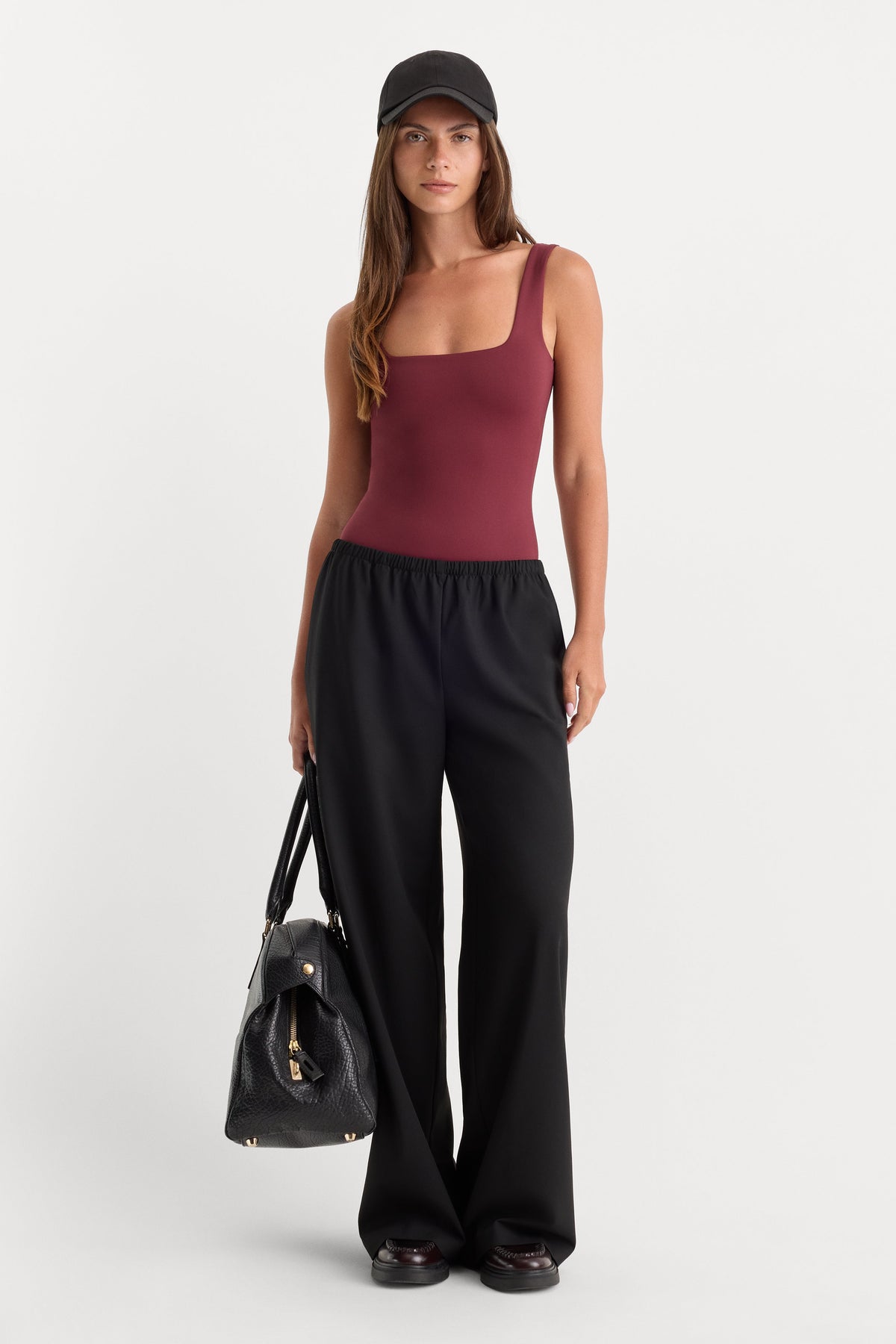Luxury THE SCULPTING MODERN TANK BODYSUIT BERRY NOIR
