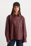 Luxury THE BETTER THAN LEATHER CLASSIC SHIRT BERRY NOIR