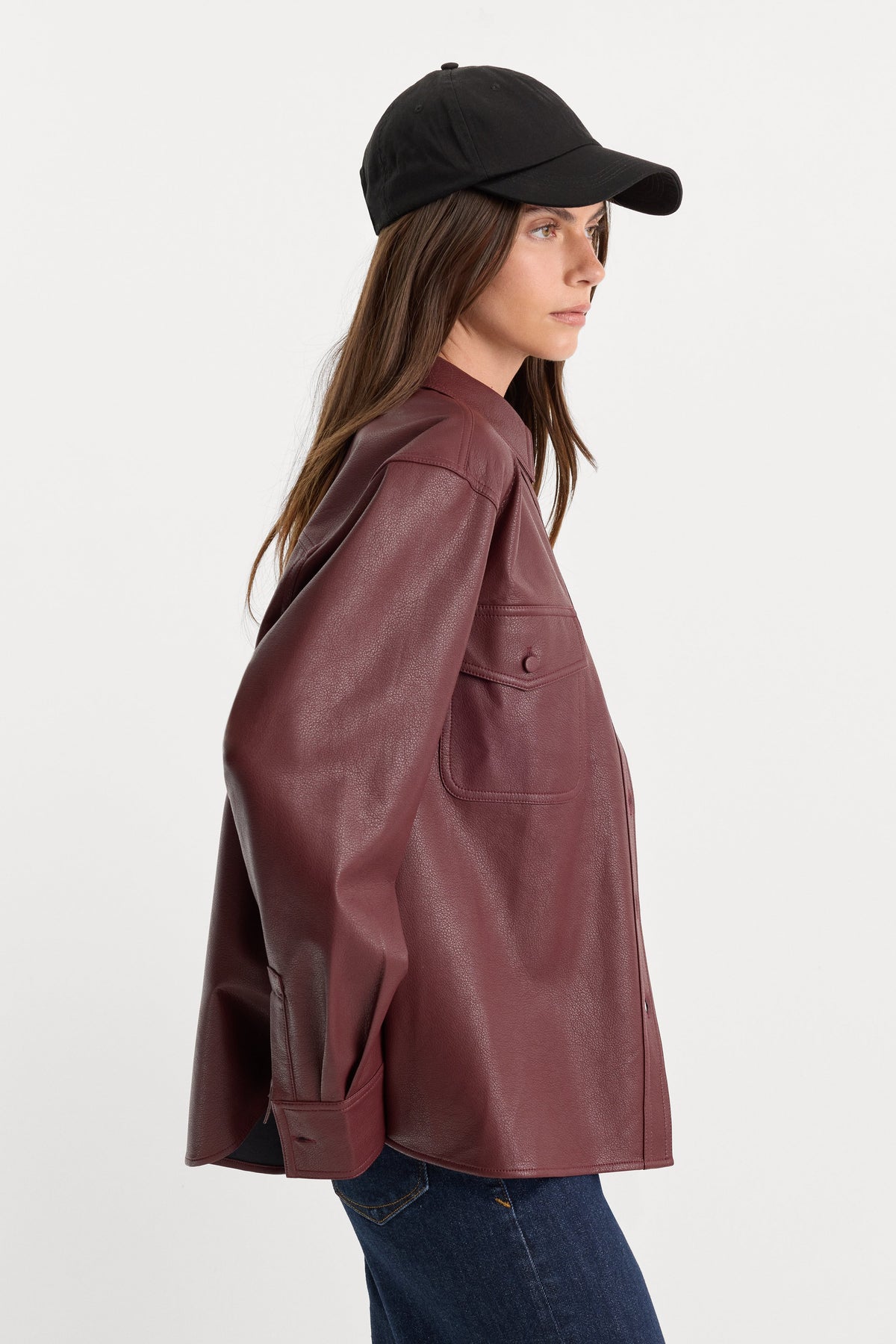 Luxury THE BETTER THAN LEATHER CLASSIC SHIRT BERRY NOIR