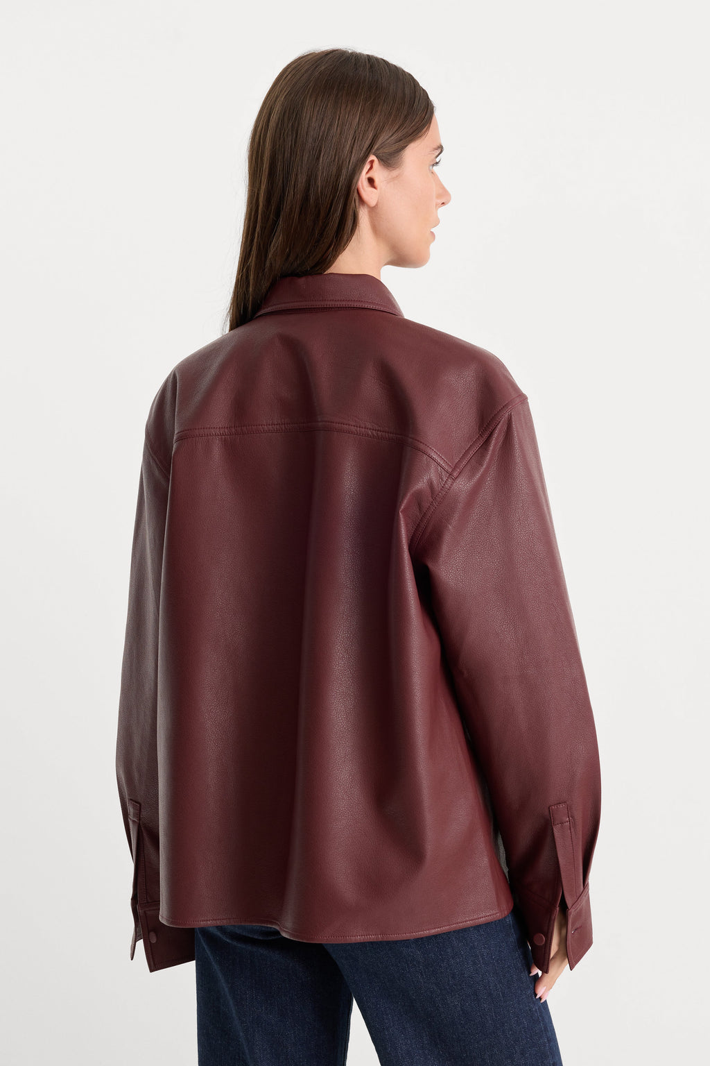 Luxury THE BETTER THAN LEATHER CLASSIC SHIRT BERRY NOIR