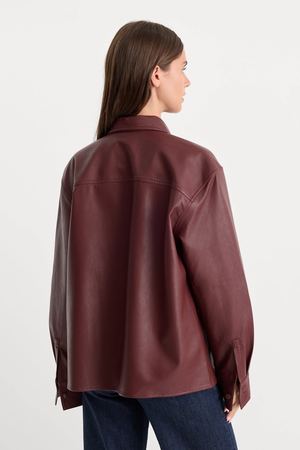 Luxury THE BETTER THAN LEATHER CLASSIC SHIRT BERRY NOIR