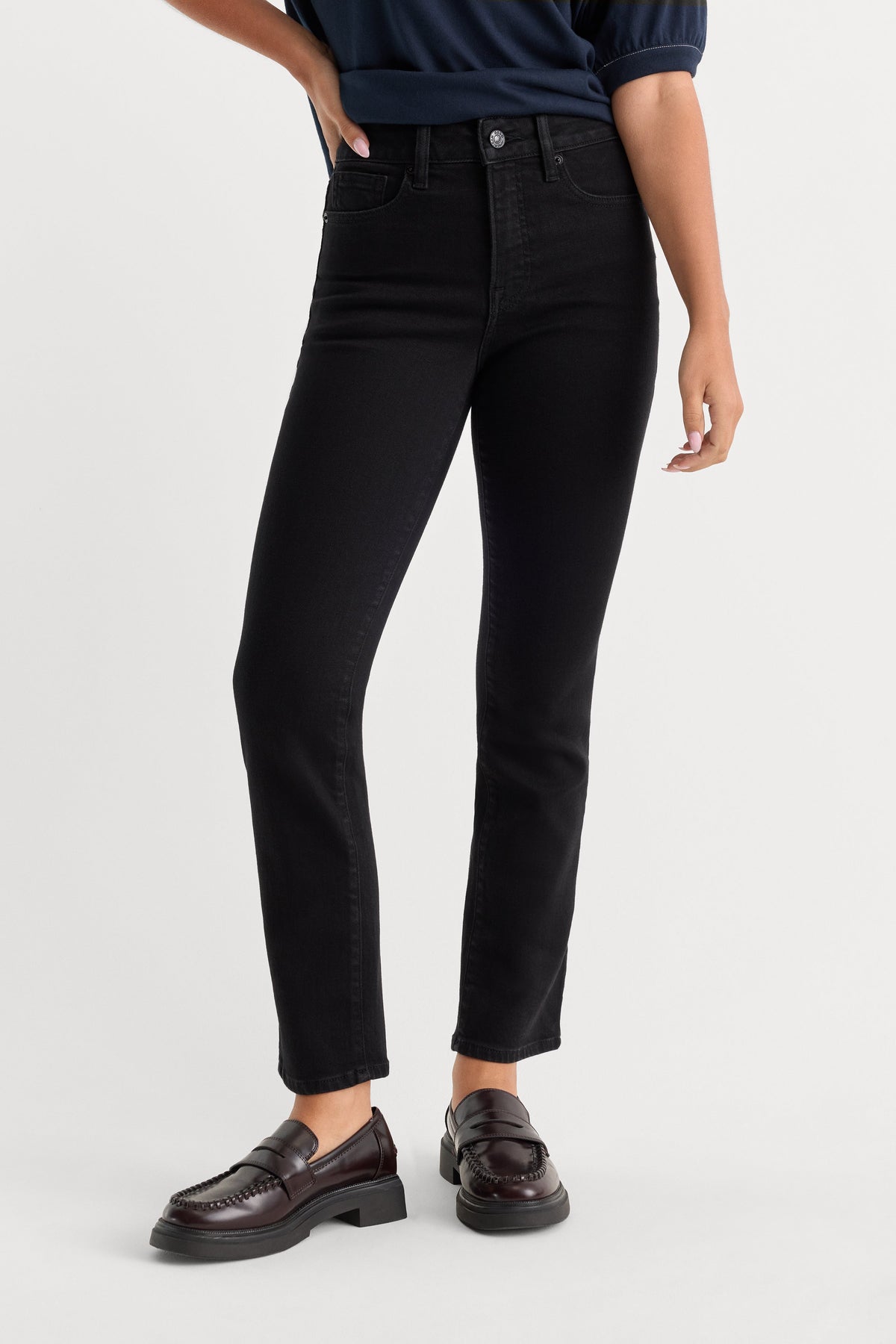 Luxury SOFT TECH GOOD LEGS STRAIGHT JEANSBLACK001