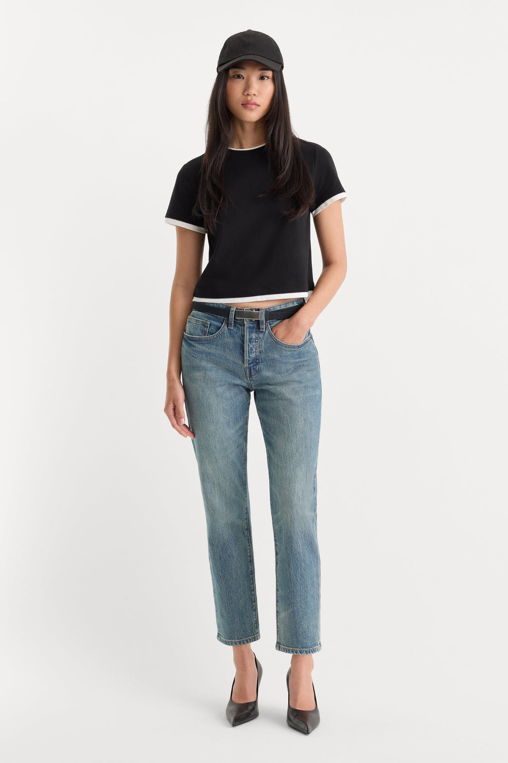 Luxury THE LAYERED TEE BLACK