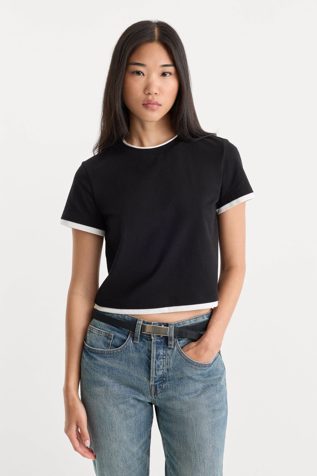 Luxury THE LAYERED TEE BLACK