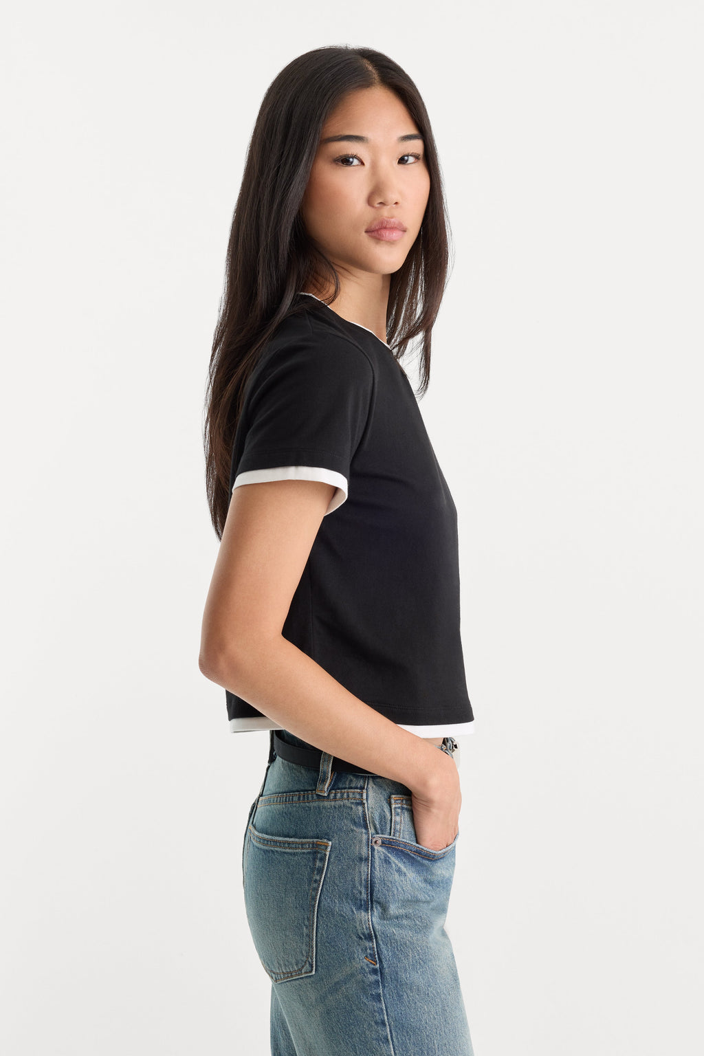 Luxury THE LAYERED TEE BLACK