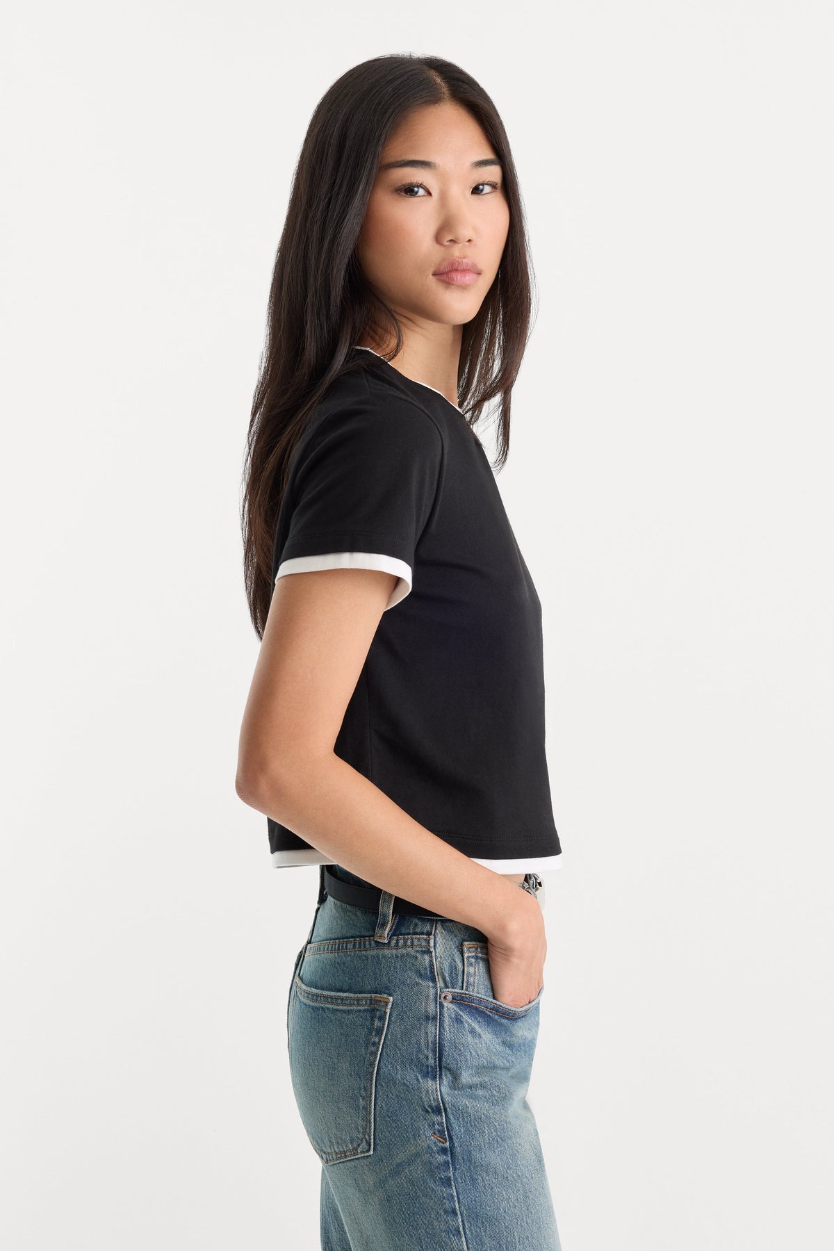 Luxury THE LAYERED TEE BLACK