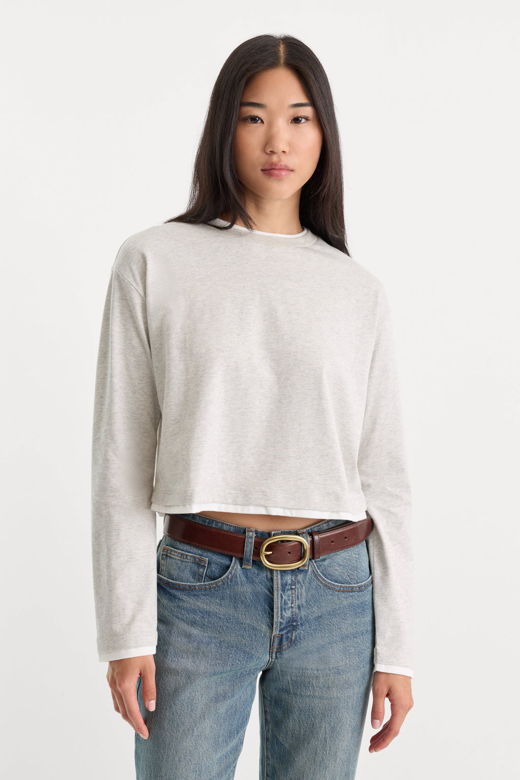 Luxury THE LONG SLEEVE LAYERED TEE VINTAGE GREY