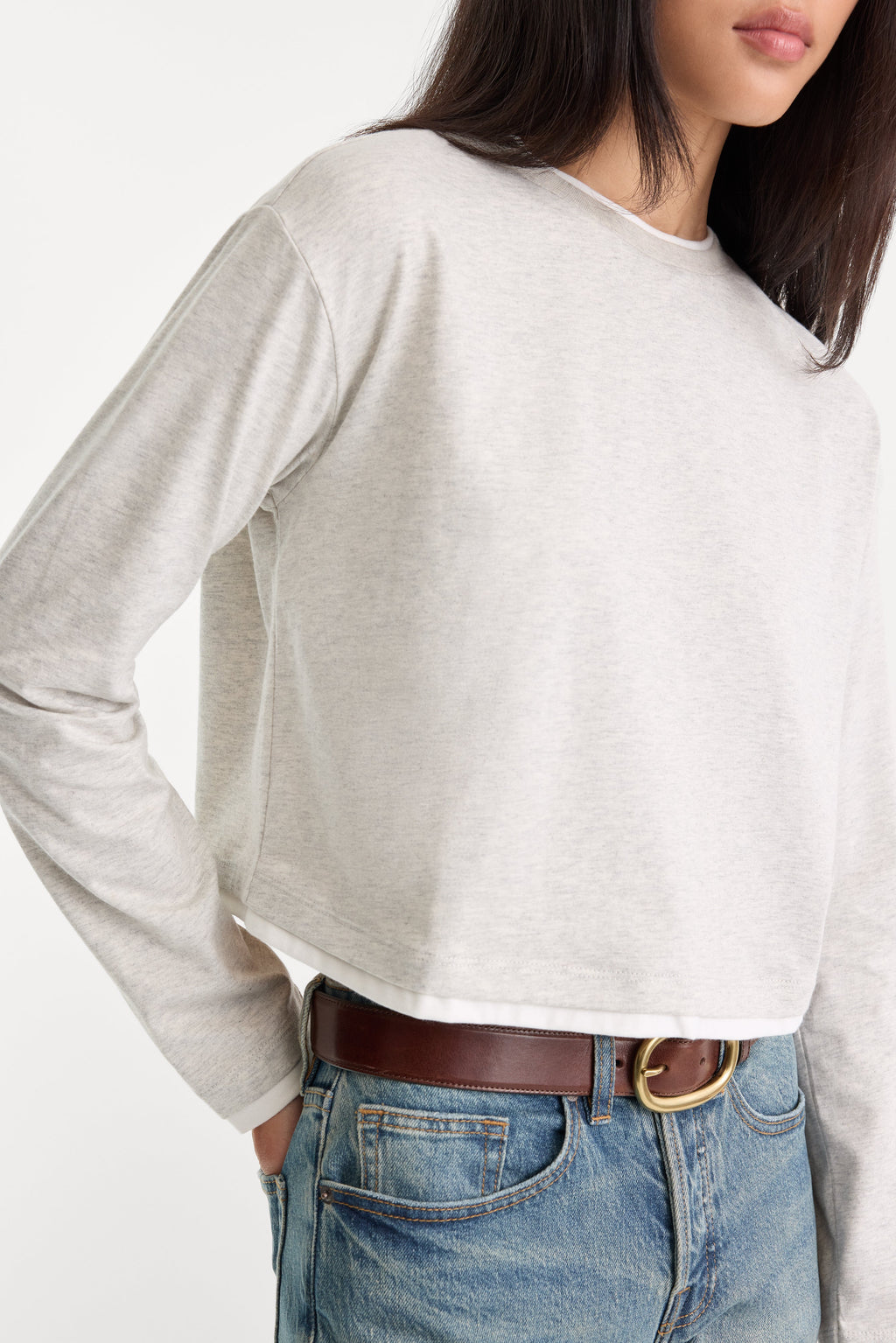 Luxury THE LONG SLEEVE LAYERED TEE VINTAGE GREY