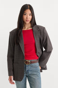 Luxury THE OVERSIZED BLAZER CHARCOAL MINI HOUNDSTOOTH