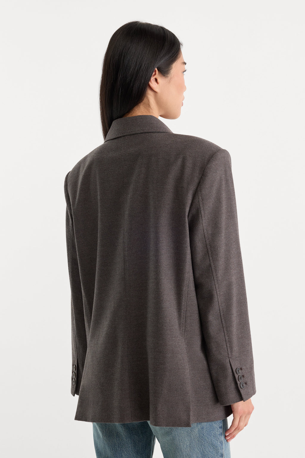 Luxury THE OVERSIZED BLAZER CHARCOAL MINI HOUNDSTOOTH