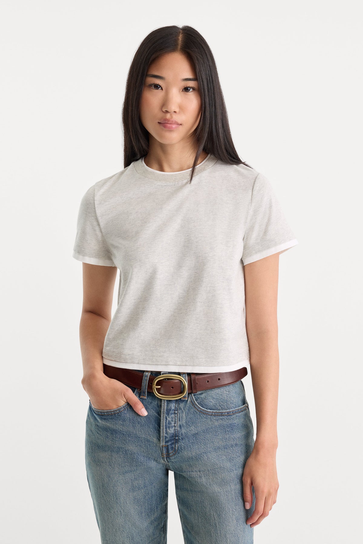 Luxury THE LAYERED TEE VINTAGE GREY