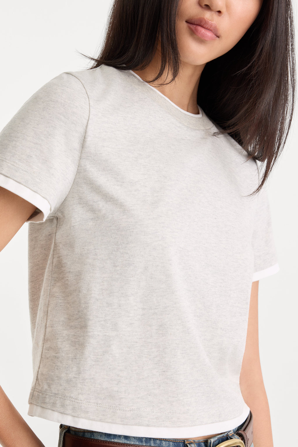 Luxury THE LAYERED TEE VINTAGE GREY