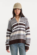 Luxury THE OVERSIZED RUGBY SWEATER MOCHA STRIPE