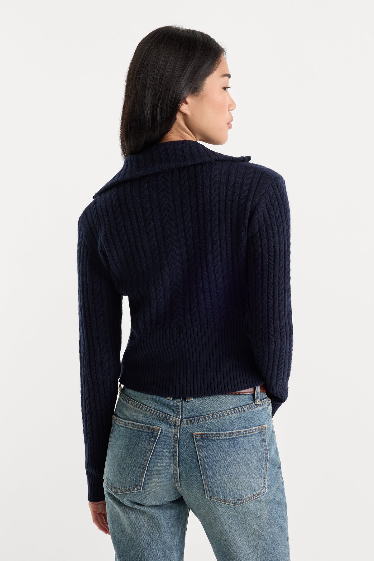Luxury THE CABLE ZIP UP NEW NAVY002