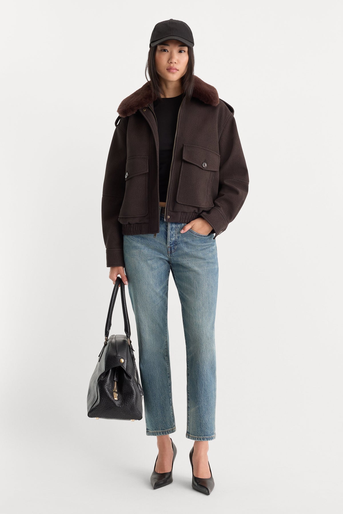 Luxury THE BETTER THAN LEATHER BOMBER JACKET ESPRESSO