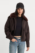 Luxury THE BETTER THAN LEATHER BOMBER JACKET ESPRESSO