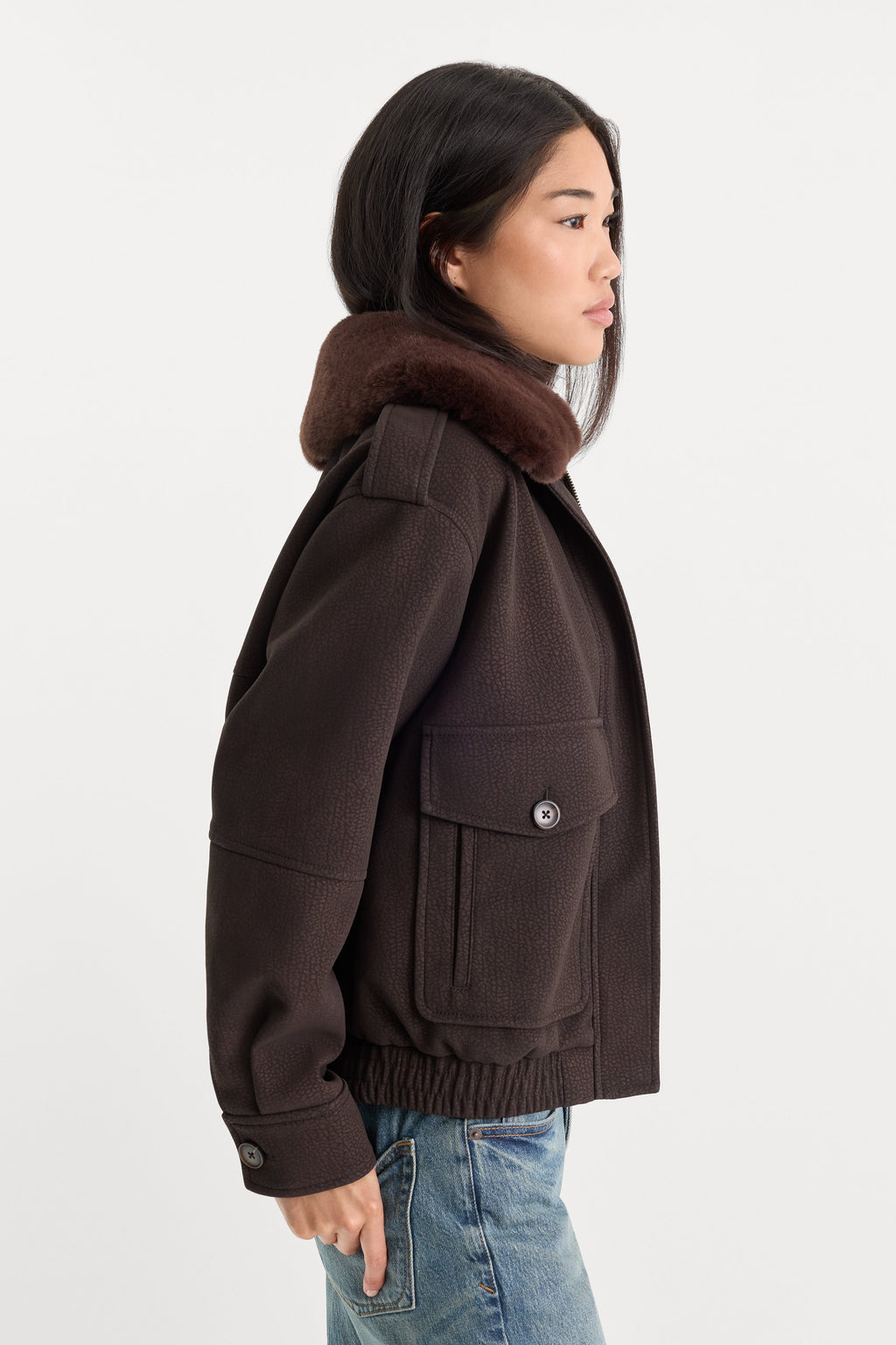 Luxury THE BETTER THAN LEATHER BOMBER JACKET ESPRESSO