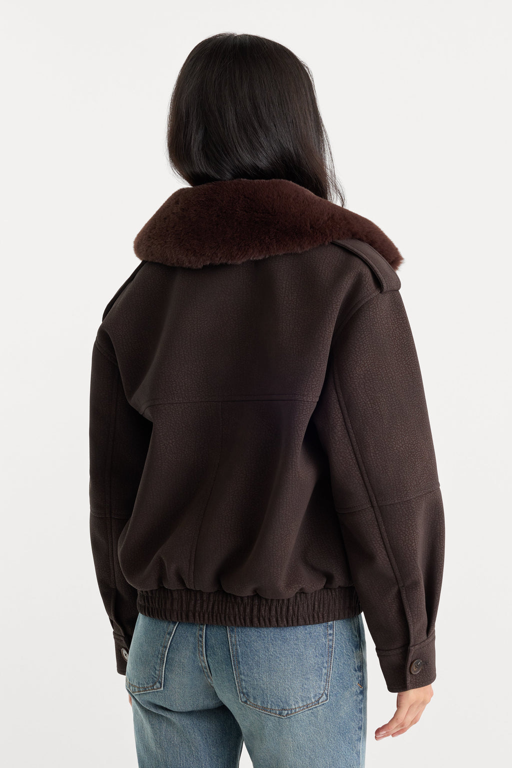 Luxury THE BETTER THAN LEATHER BOMBER JACKET ESPRESSO