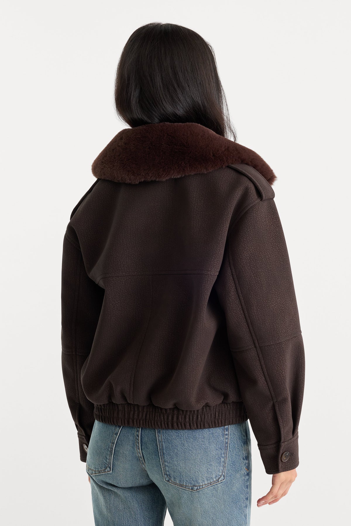 Luxury THE BETTER THAN LEATHER BOMBER JACKET ESPRESSO