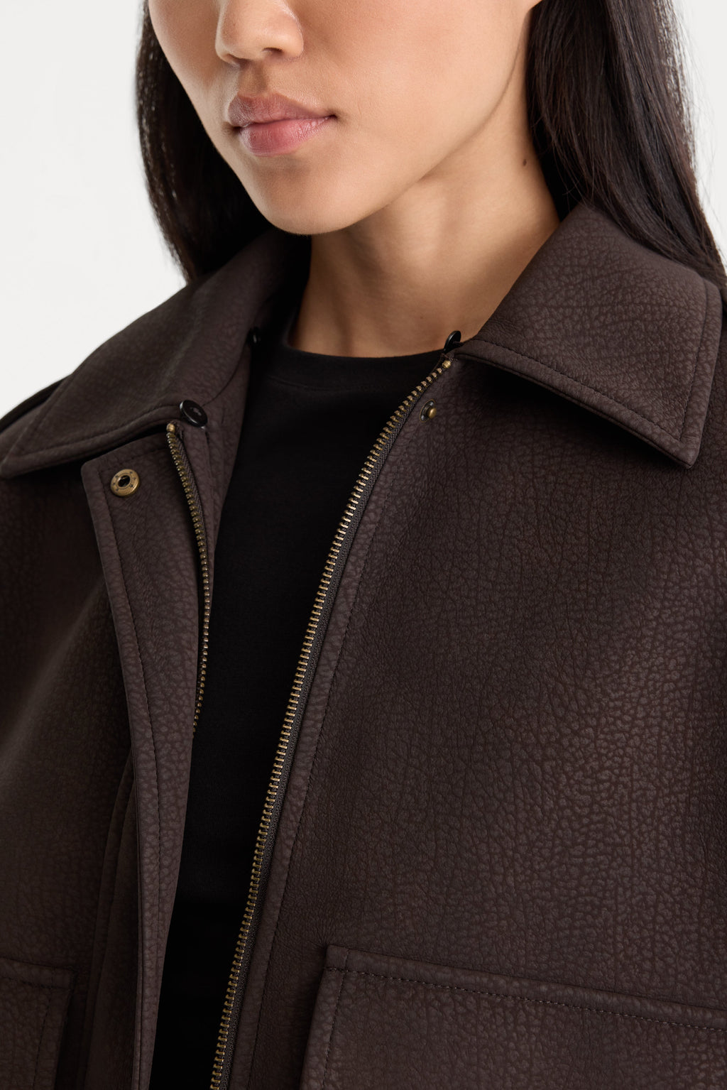 Luxury THE BETTER THAN LEATHER BOMBER JACKET ESPRESSO