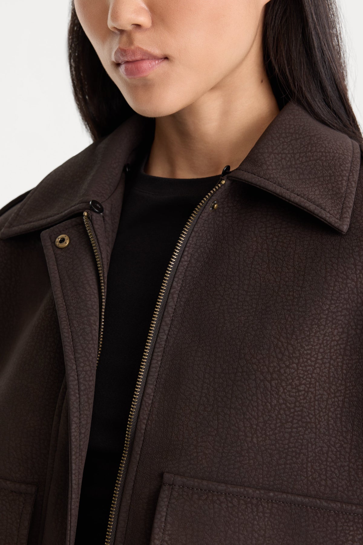 Luxury THE BETTER THAN LEATHER BOMBER JACKET ESPRESSO