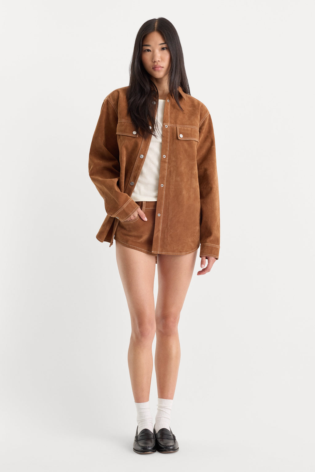 Luxury THE BETTER THAN SUEDE OVERSHIRT CAFE CLAY