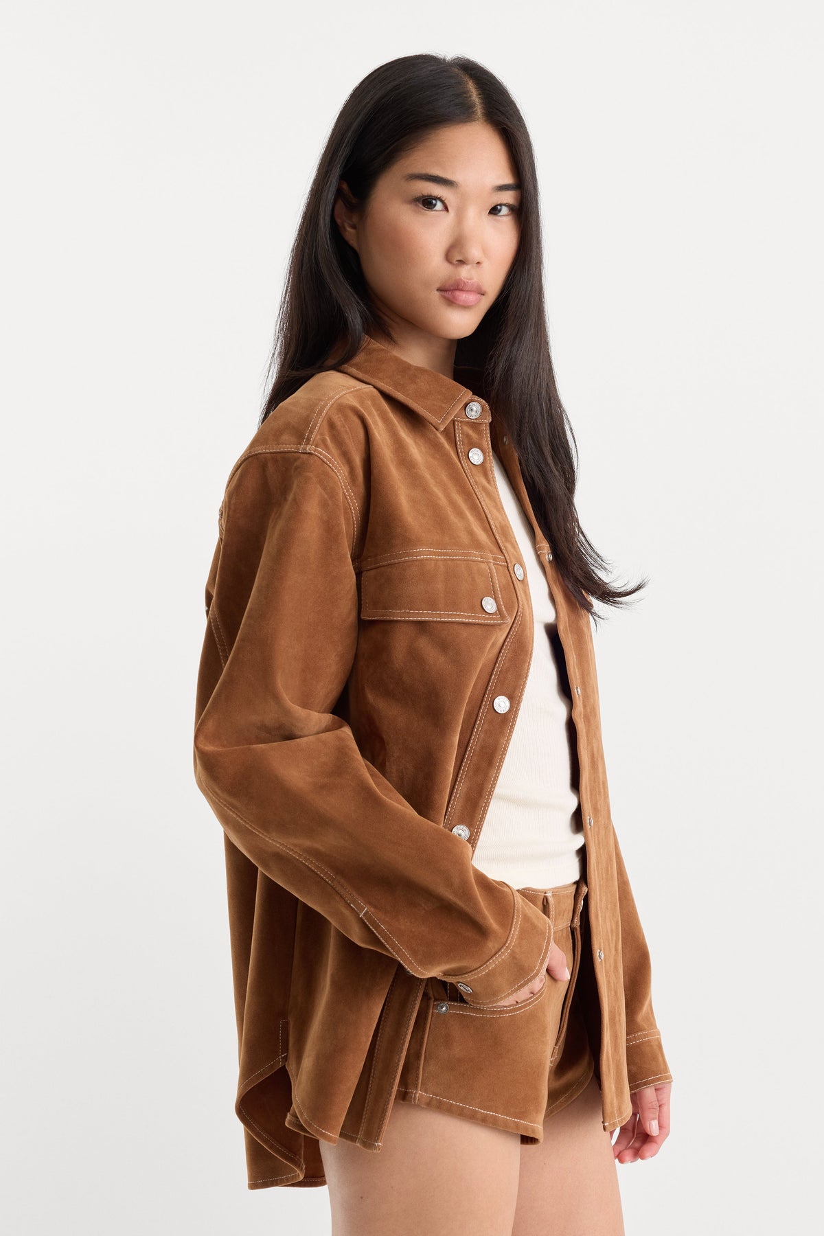 Luxury THE BETTER THAN SUEDE OVERSHIRT CAFE CLAY