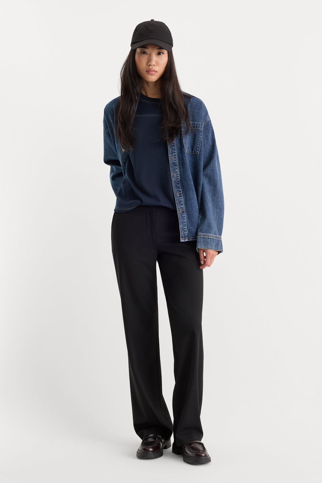 Luxury THE LOW RISE STRAIGHT LEG TROUSER BLACK001
