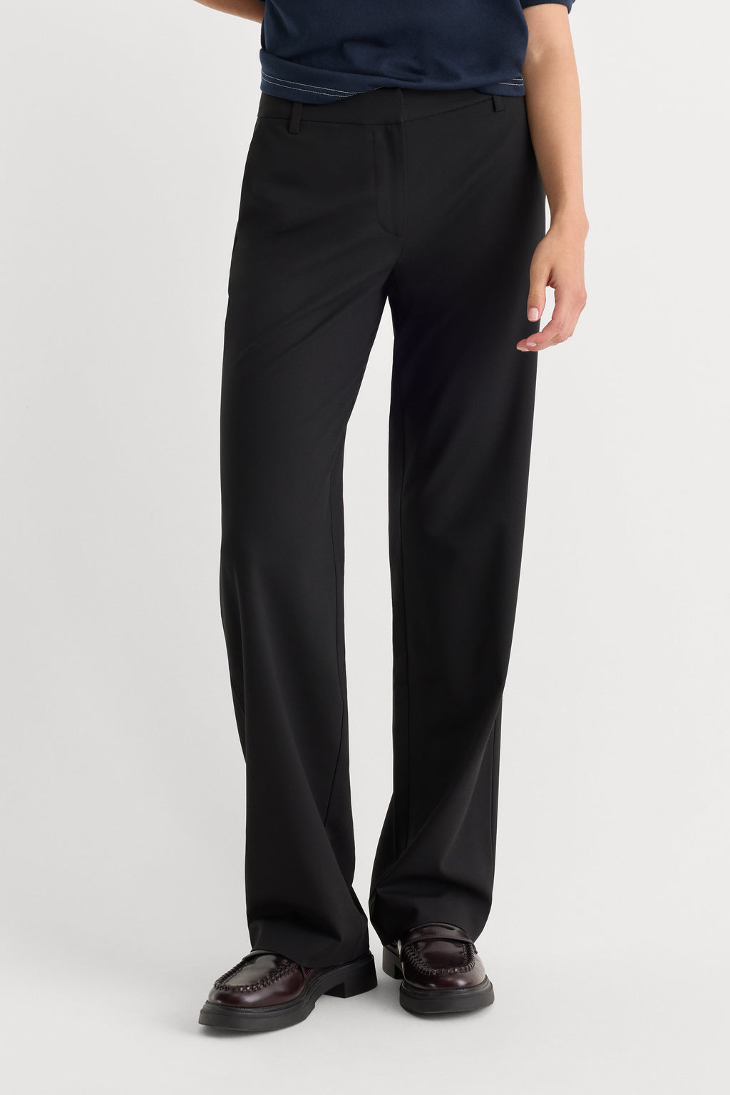 Luxury THE LOW RISE STRAIGHT LEG TROUSER BLACK001