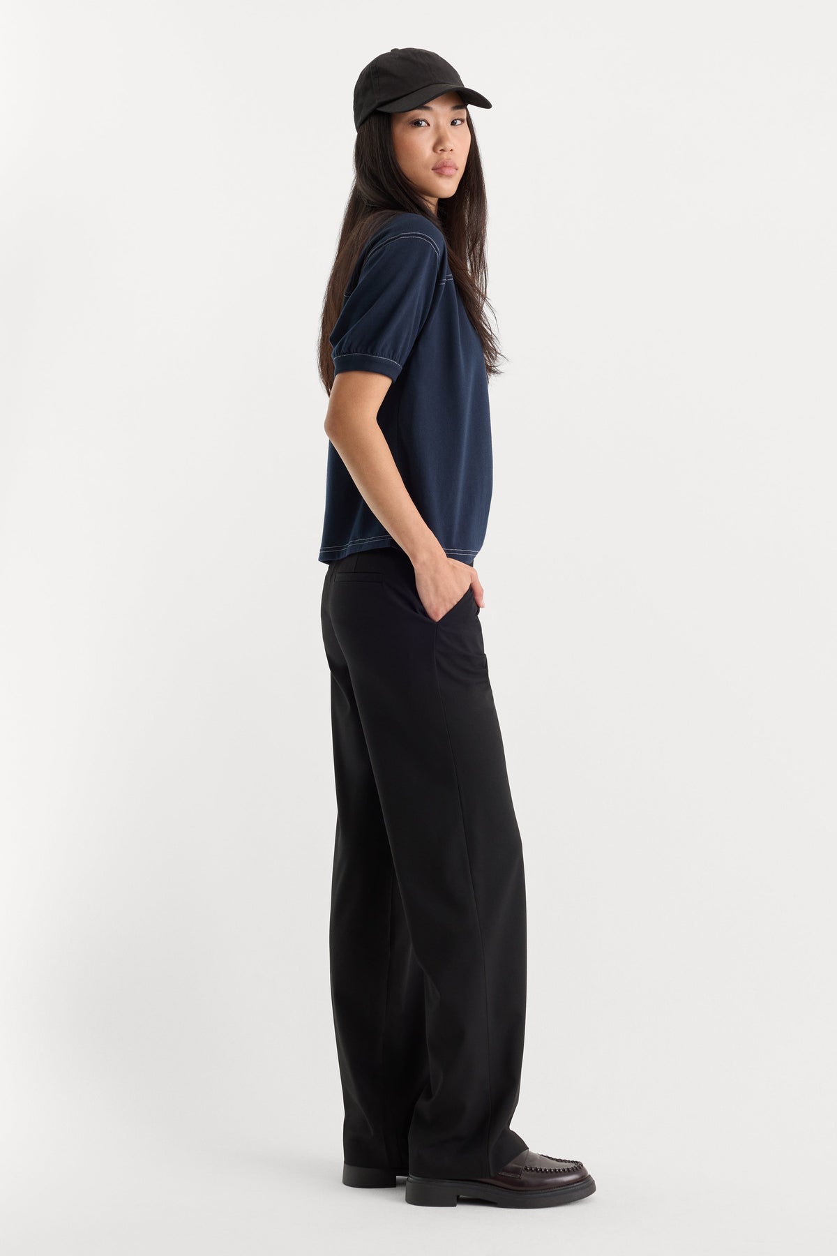 Luxury THE LOW RISE STRAIGHT LEG TROUSER BLACK001