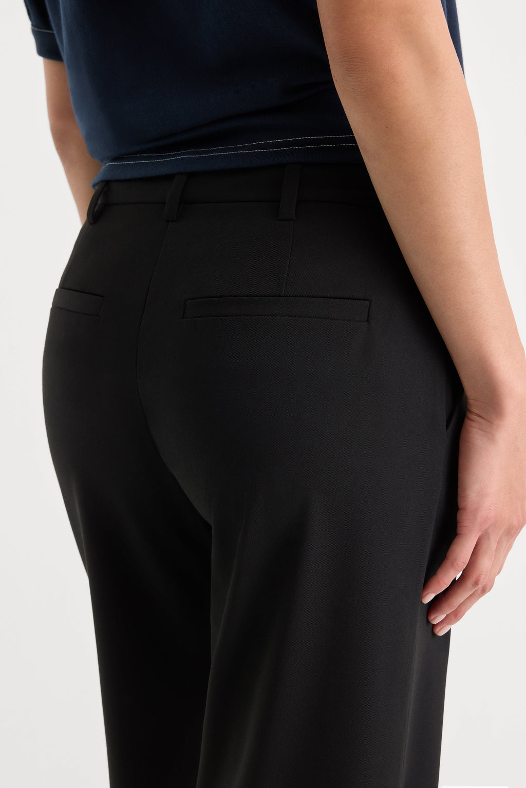 Luxury THE LOW RISE STRAIGHT LEG TROUSER BLACK001