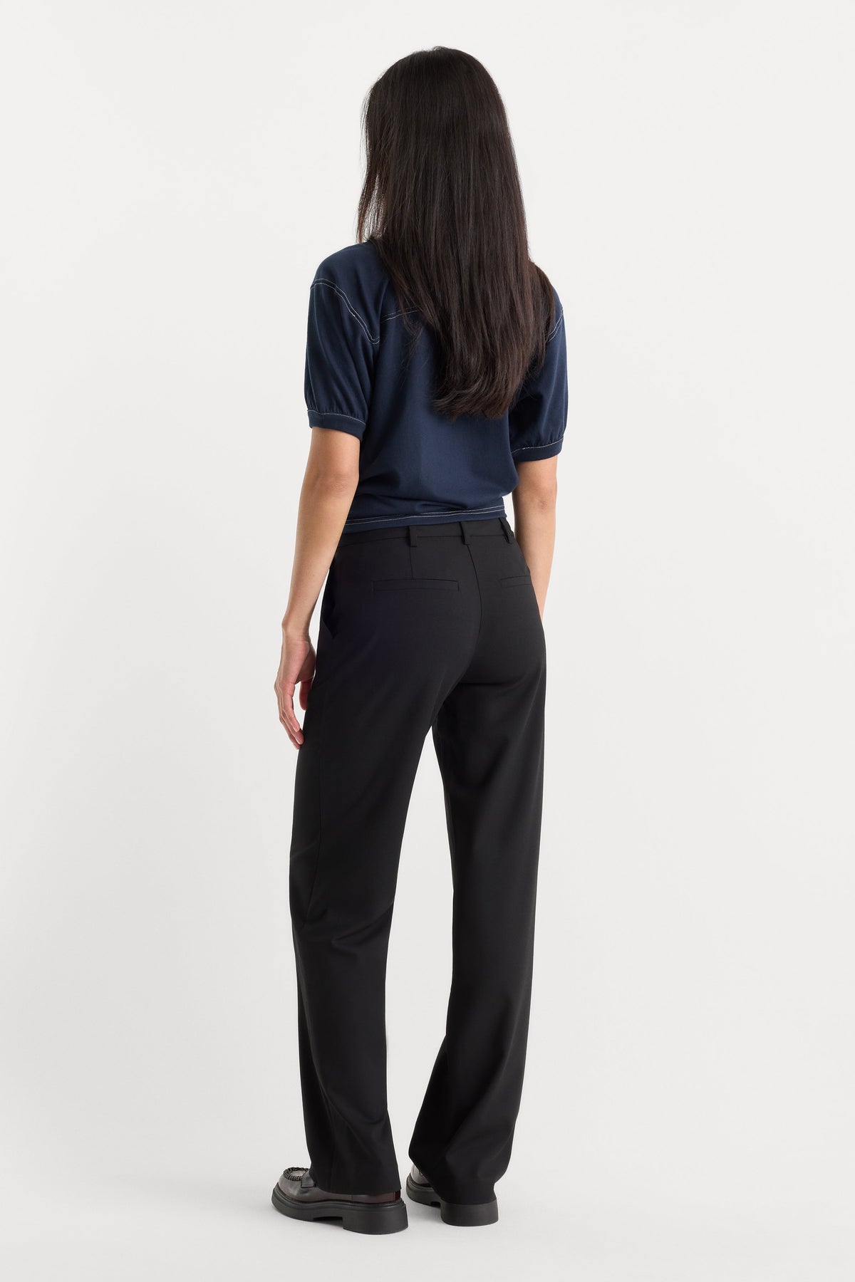Luxury THE LOW RISE STRAIGHT LEG TROUSER BLACK001