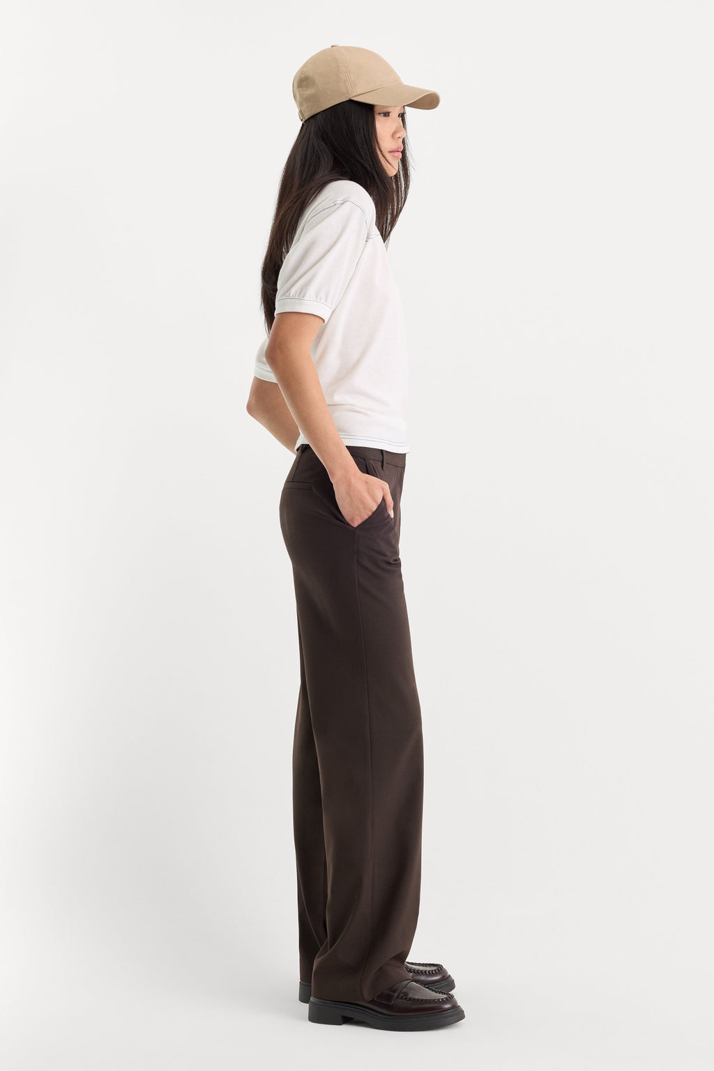Luxury THE LOW RISE STRAIGHT LEG TROUSER ESPRESSO