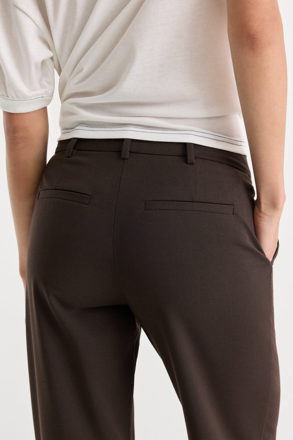 Luxury THE LOW RISE STRAIGHT LEG TROUSER ESPRESSO