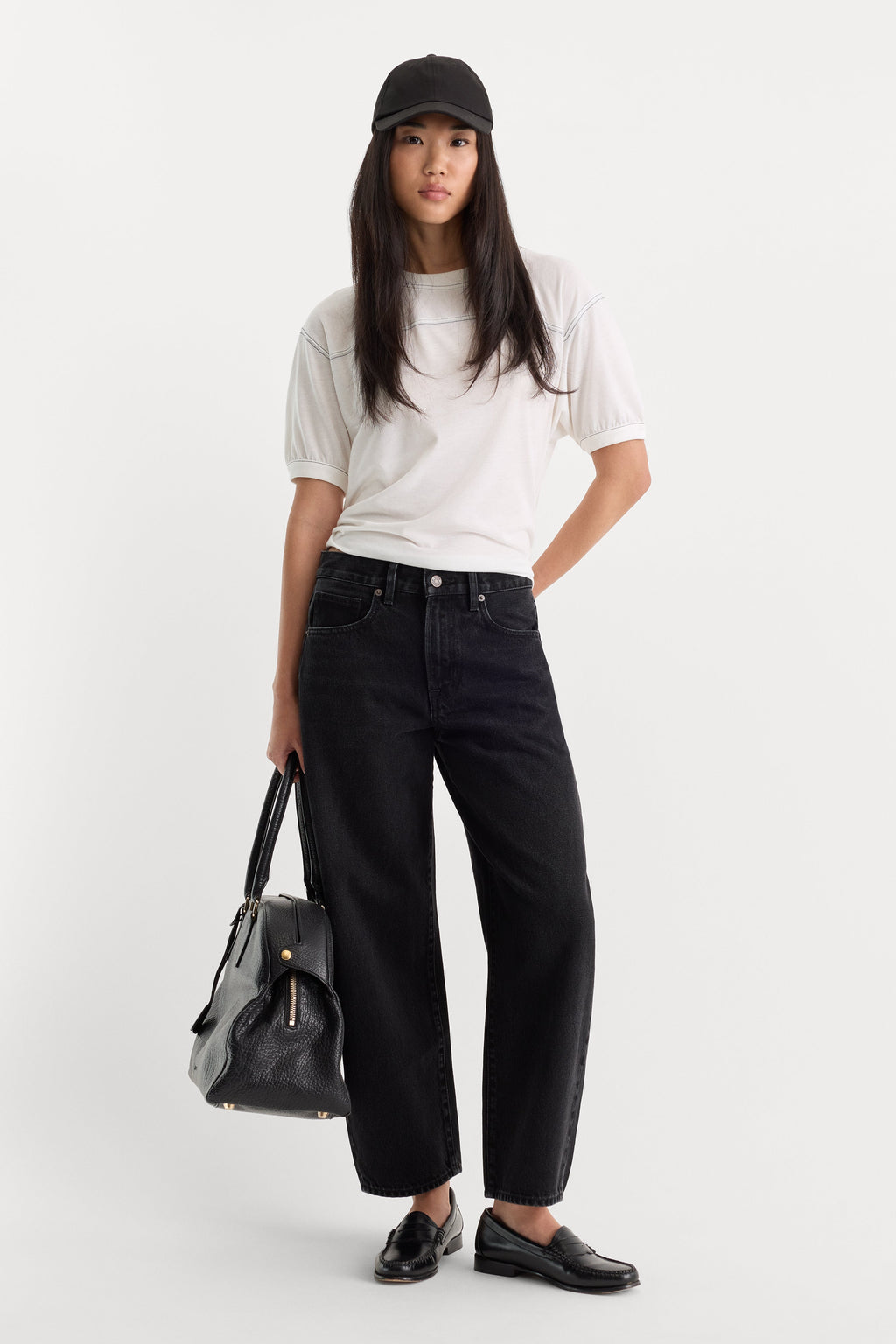 Luxury VINTAGE BARREL ANKLE JEANS FLAT TYRE