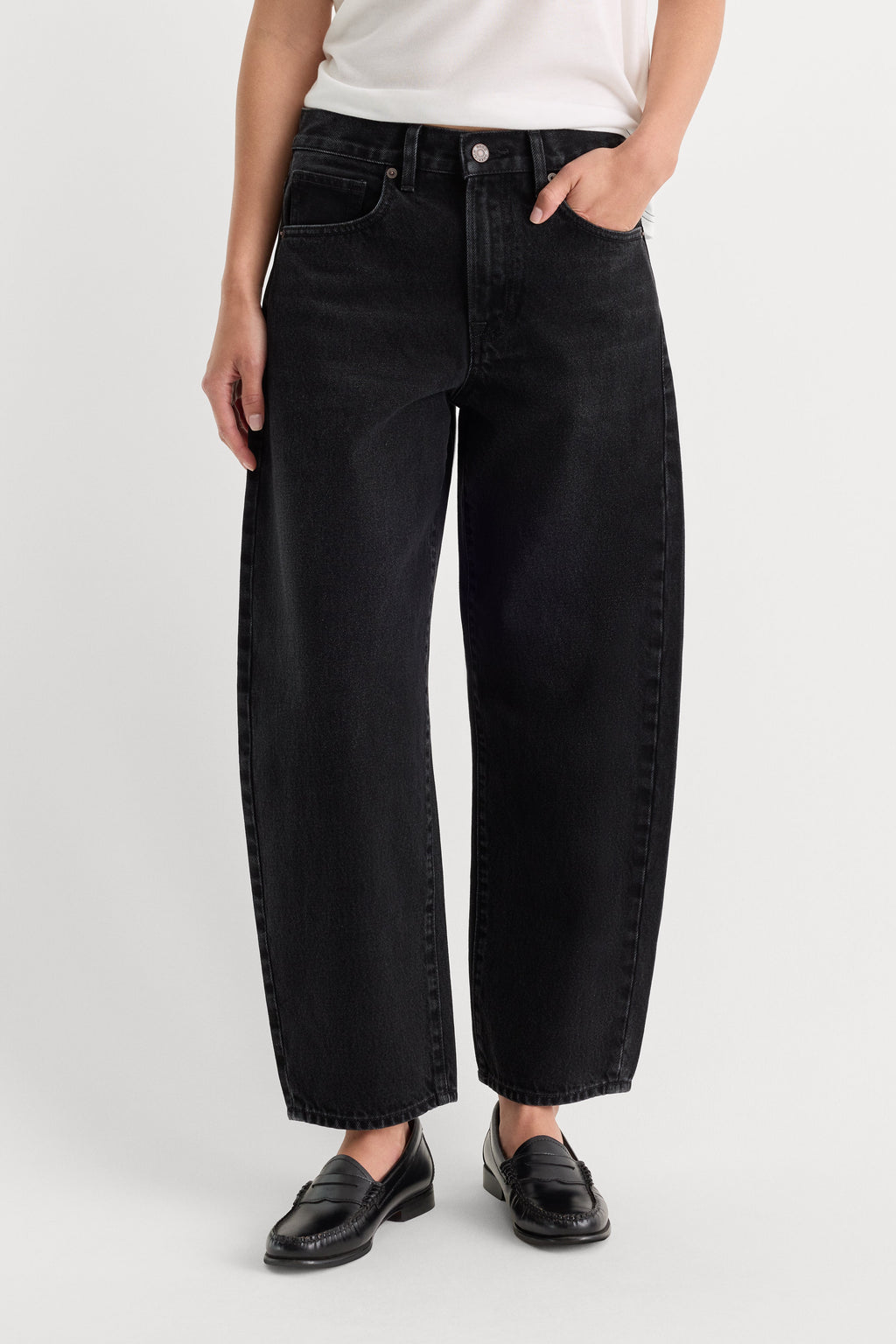 Luxury VINTAGE BARREL ANKLE JEANS FLAT TYRE