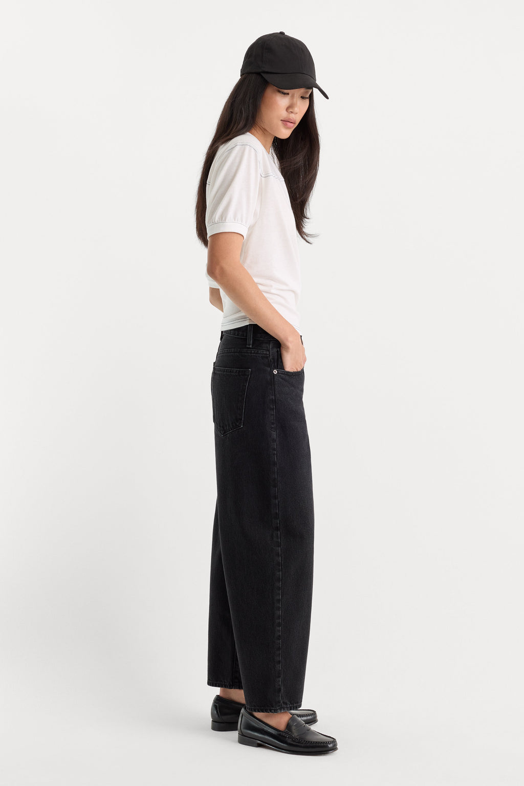 Luxury VINTAGE BARREL ANKLE JEANS FLAT TYRE