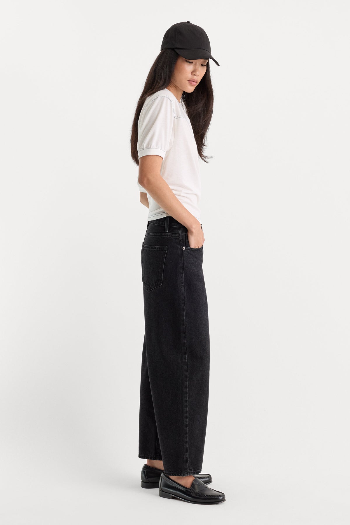Luxury VINTAGE BARREL ANKLE JEANS FLAT TYRE