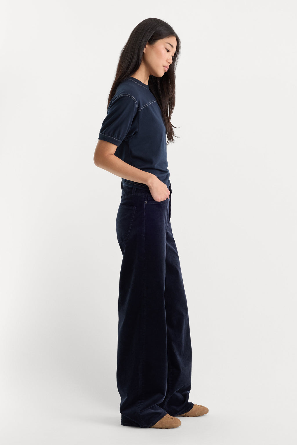 Luxury VINTAGE WIDE CORDUROY PANT NEW NAVY002