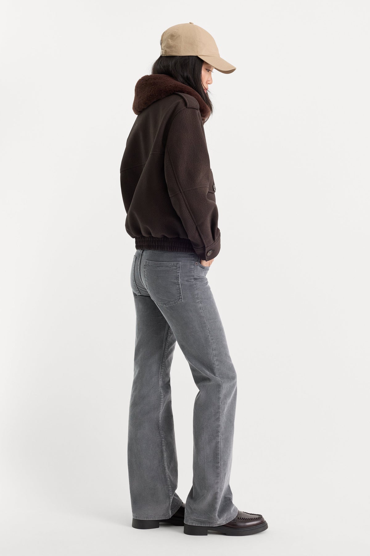 Luxury VINTAGE LOW RISE BOOTCUT CORDUROY PANT WASHED SLATE