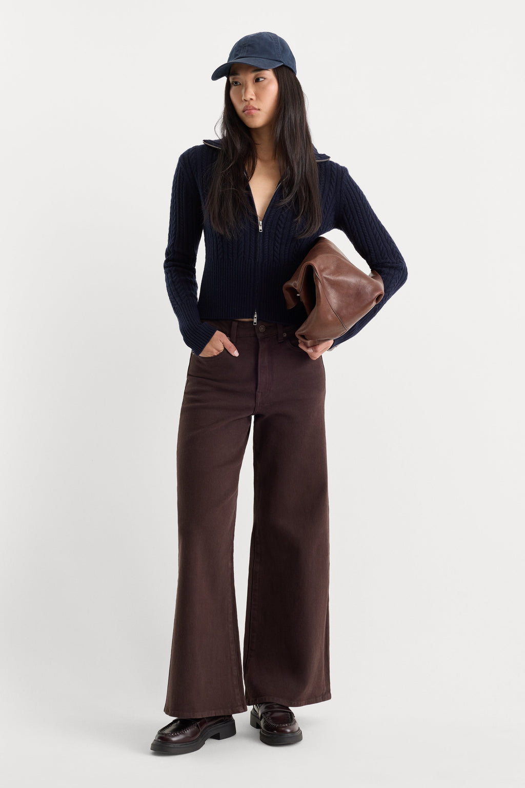 Luxury GOOD WAIST PALAZZO ANKLE JEANS ESPRESSO