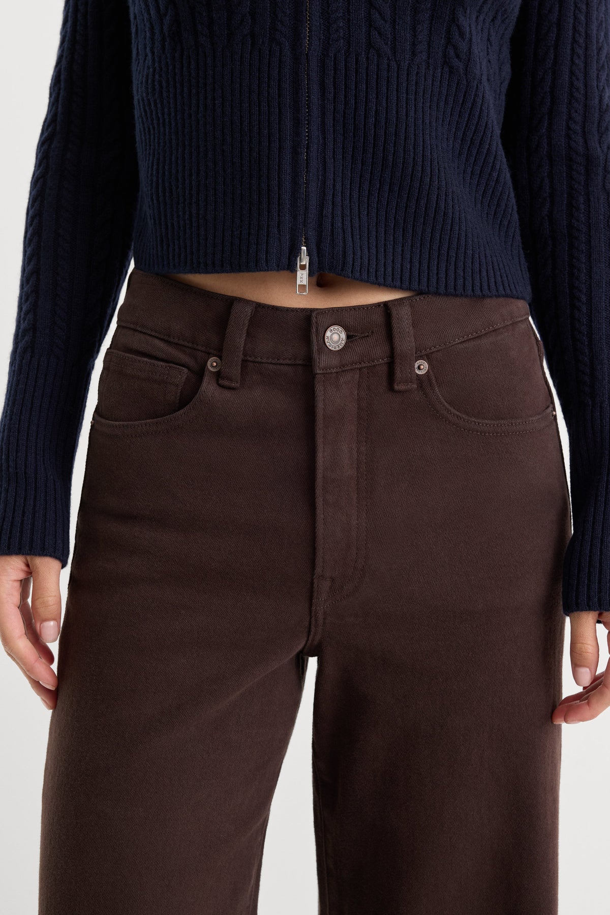 Luxury GOOD WAIST PALAZZO ANKLE JEANS ESPRESSO