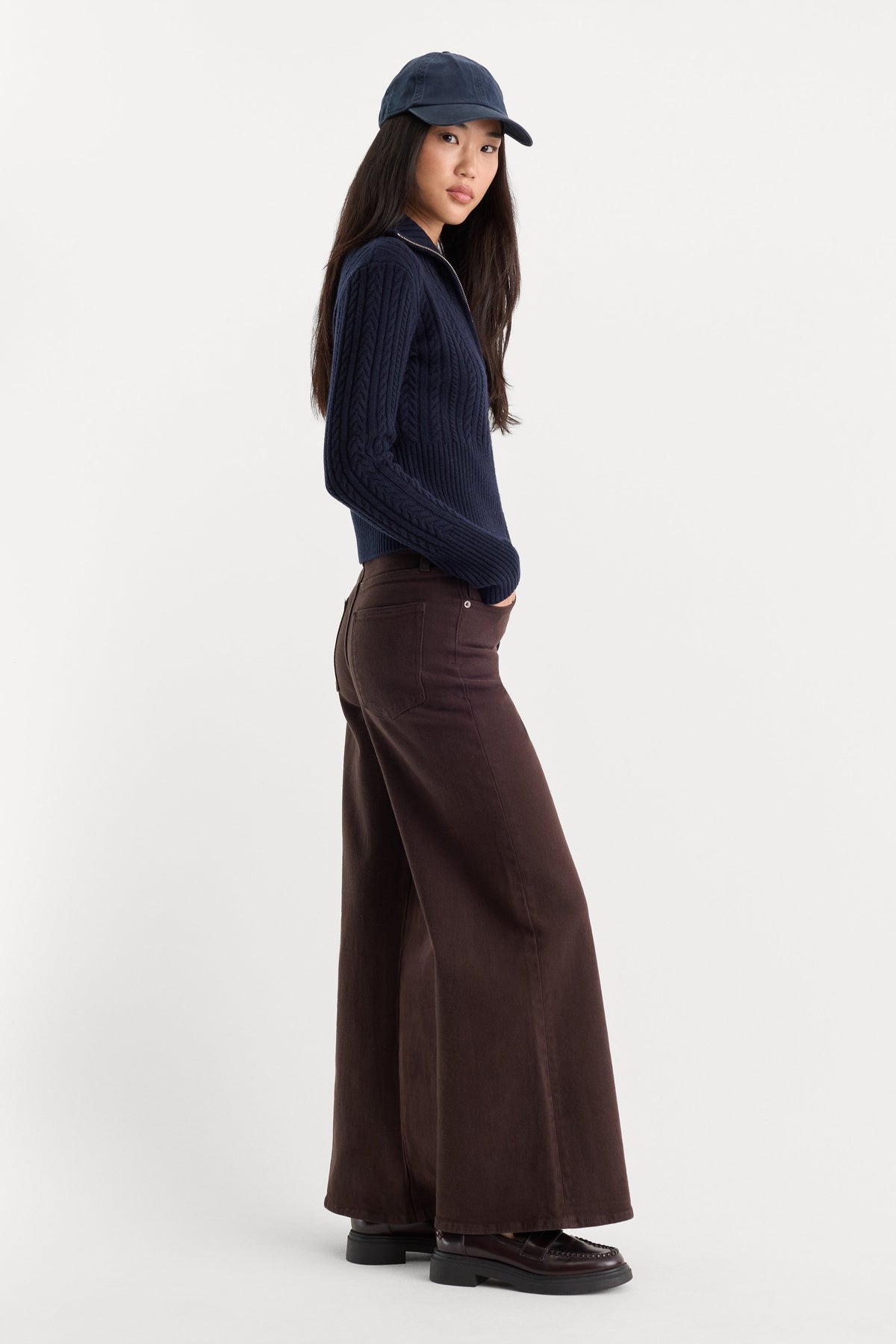 Luxury GOOD WAIST PALAZZO ANKLE JEANS ESPRESSO
