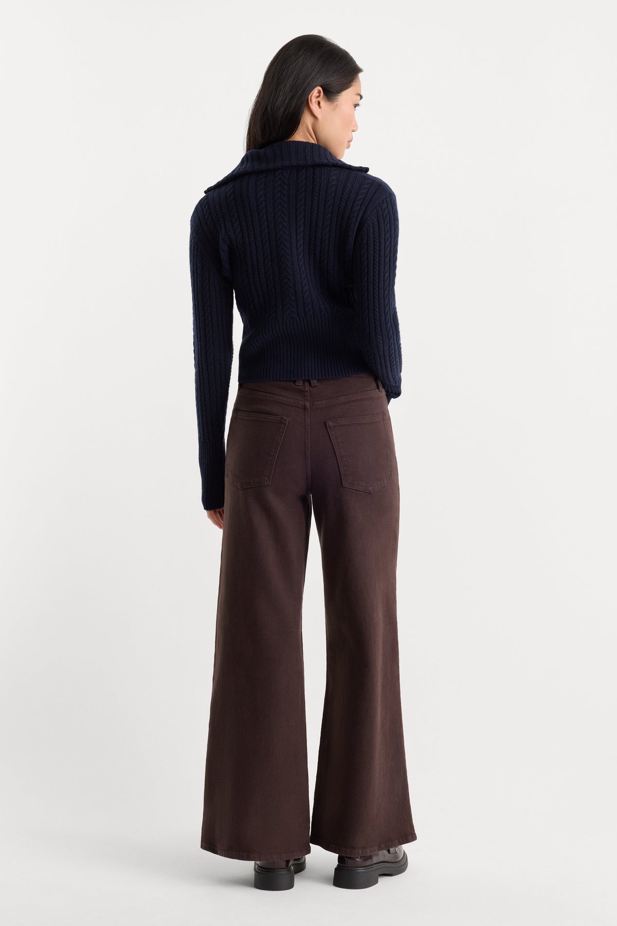 Luxury GOOD WAIST PALAZZO ANKLE JEANS ESPRESSO