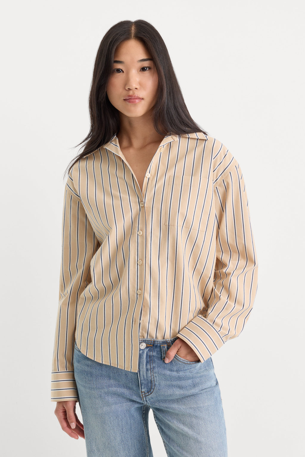Luxury THE POPLIN EASY SHIRT DUNE MULTI STRIPE