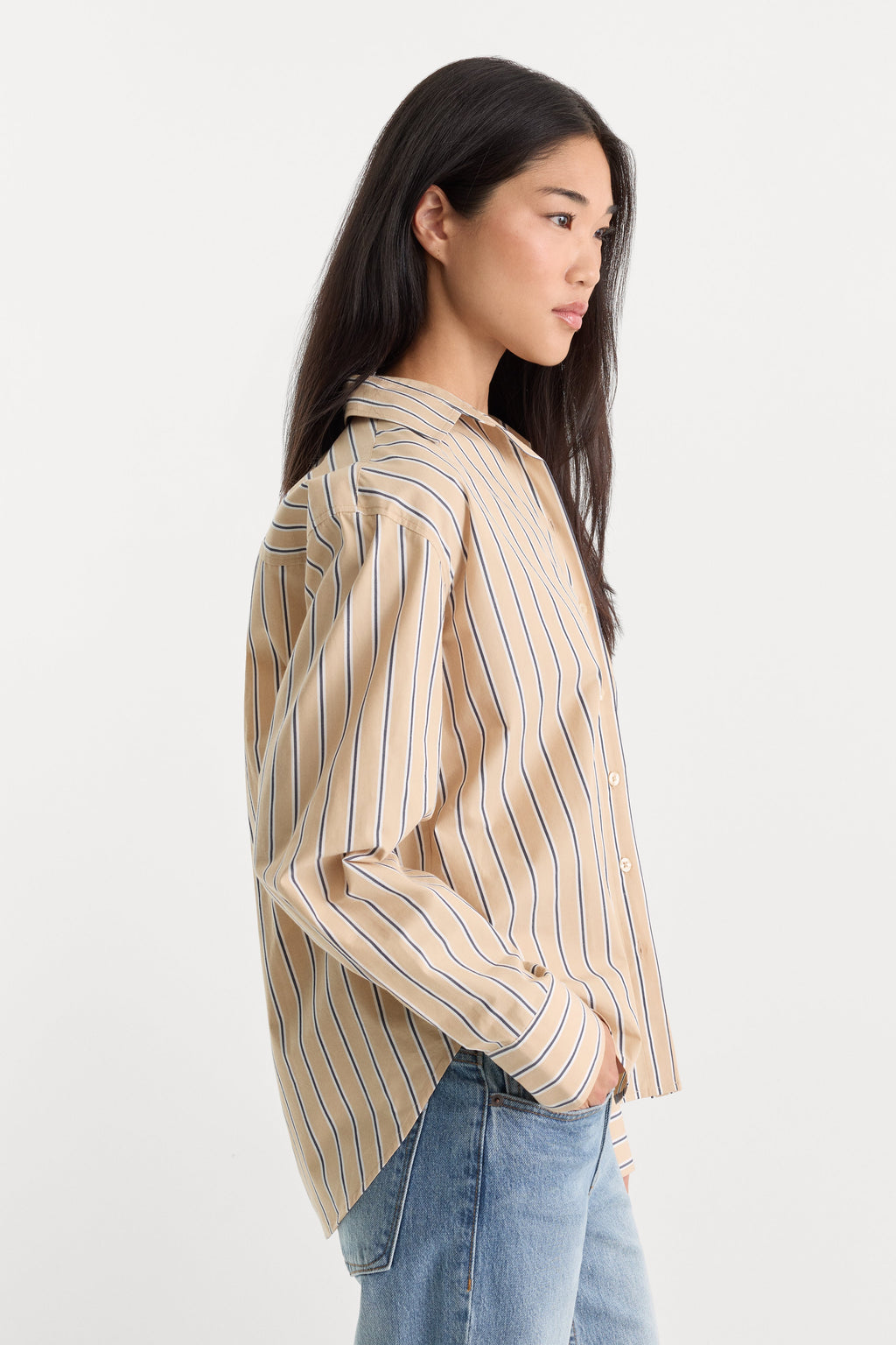 Luxury THE POPLIN EASY SHIRT DUNE MULTI STRIPE