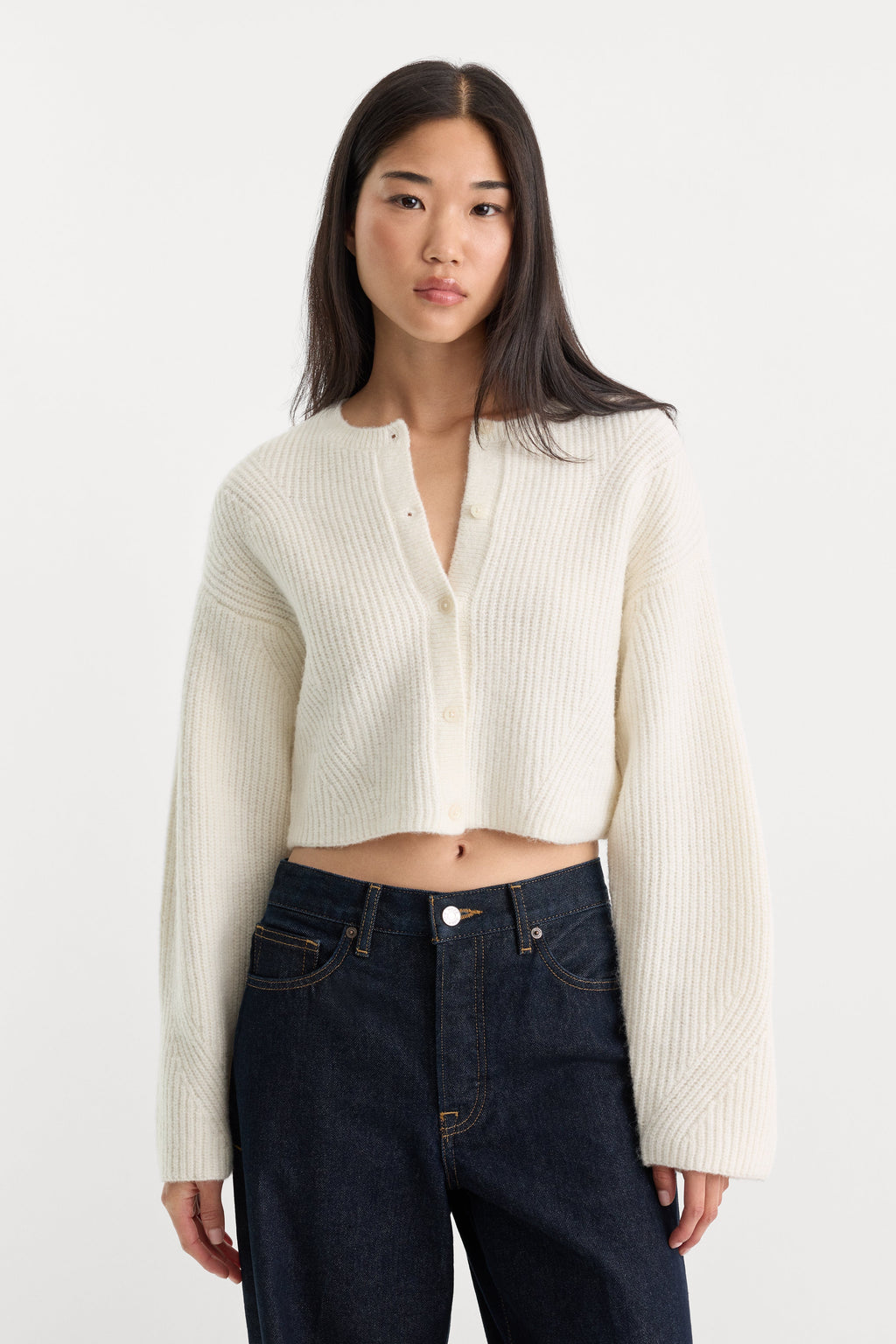 Luxury THE CHUNKY KNIT CARDIGAN CHALK
