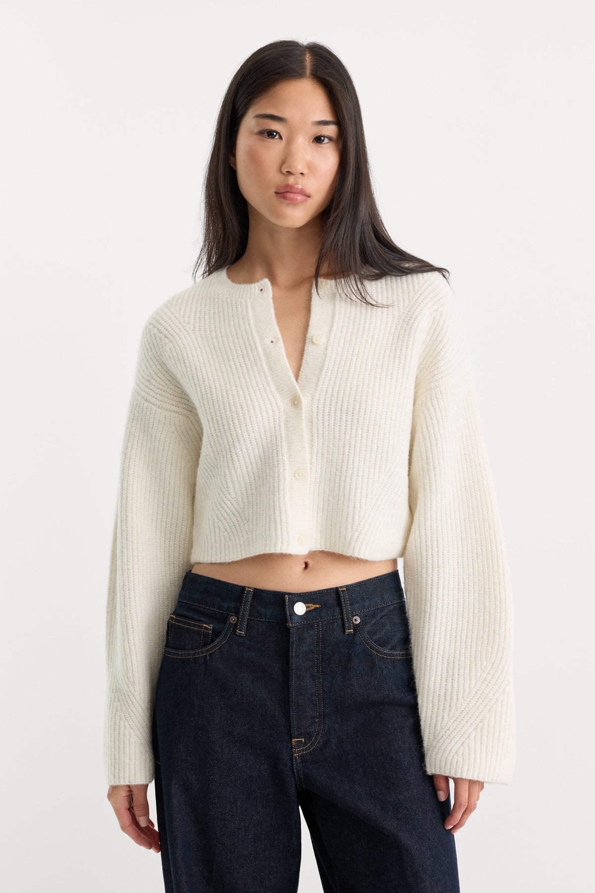Luxury THE CHUNKY KNIT CARDIGAN CHALK