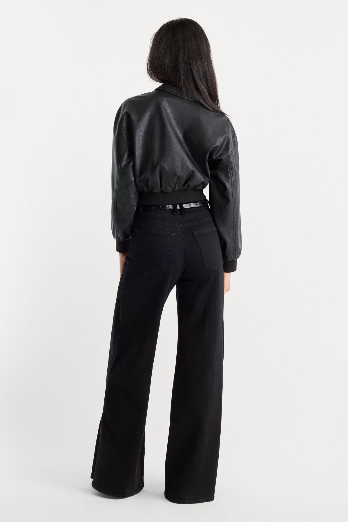 Luxury GOOD WAIST PALAZZO JEANS BLACK001